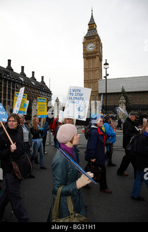 Le changement climatique manifestation à Londres, le 5 décembre 2009. Banque D'Images