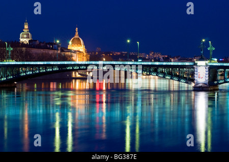 Pont de l'université, Rhône, Lyon, vallée du Rhône, France, Europe Banque D'Images