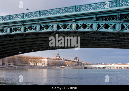 Pont de l'université, Rhône, Lyon, vallée du Rhône, France, Europe Banque D'Images