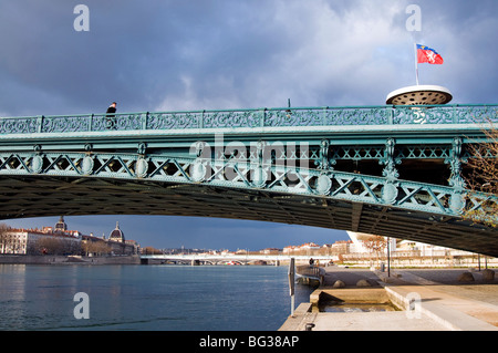 Pont de l'université, Rhône, Lyon, vallée du Rhône, France, Europe Banque D'Images