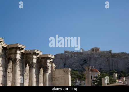 La bibliothèque d'Hadrien, Athènes, Grèce, Europe Banque D'Images