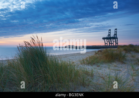 Le site de l'avant-port de Great Yarmouth, représenté à une dernière étape de la construction Banque D'Images