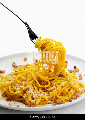 Spaghetti alla carbonara, Italie, Europe Banque D'Images