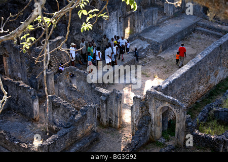 Les ruines de Gedi, Malindi, Kenya, Afrique de l'Est, l'Afrique Banque D'Images