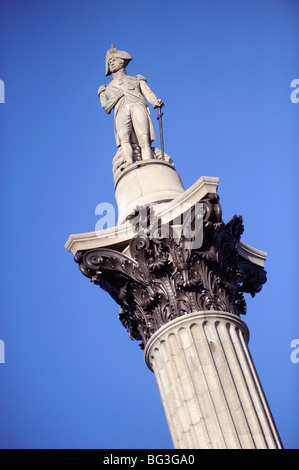 La Colonne Nelson de Trafalgar Square London Banque D'Images