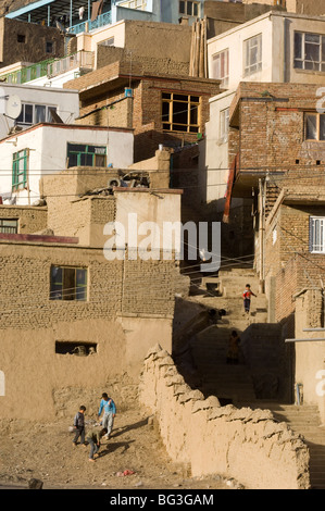 Maisons dans la ville de Kaboul, Afghanistan. Banque D'Images