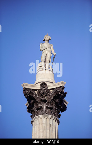 La Colonne Nelson de Trafalgar Square London Banque D'Images