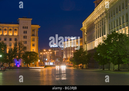 Tsar Osvoboditel Street, Sofia, Bulgarie, Europe Banque D'Images