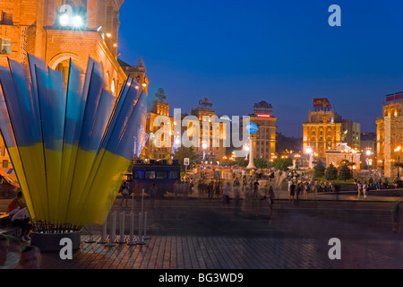 Le jour de l'indépendance, Maidan Nezalezhnosti (Place de l'indépendance), Kiev, Ukraine, l'Eurpoe Banque D'Images