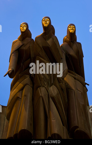 Sculpture de la fête des Trois Musiciens, Théâtre National, Vilnius, Lituanie, Pays Baltes, Europe Banque D'Images