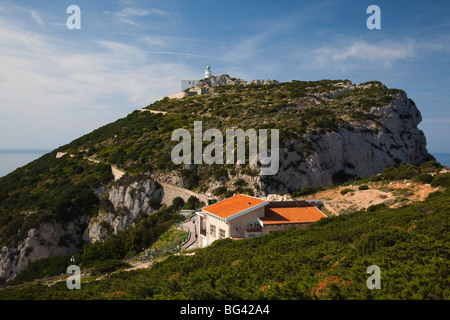 Italie, Sardaigne, dans l'ouest de la Sardaigne, Alghero, phare de Capo Caccia Banque D'Images