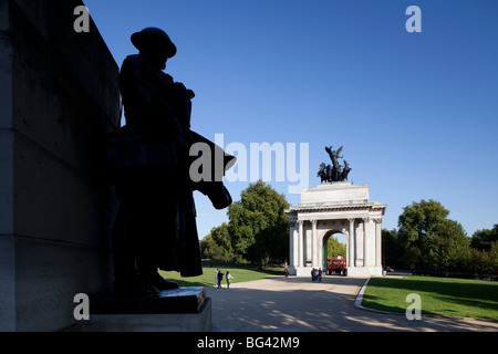 Wellington Arch, Hyde Park Corner, London, England Banque D'Images