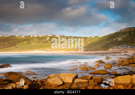 Royaume-uni, Angleterre, Cornouailles, Whitesand Bay, Sennen Cove Banque D'Images