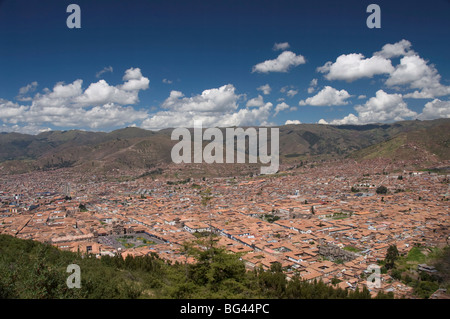 Un aperçu de Cuzco de la forteresse de Sacsayhuaman, près de Cuzco, Pérou, Amérique du Sud Banque D'Images