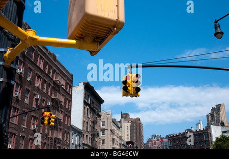 Feux de circulation dans la ville de New York Banque D'Images