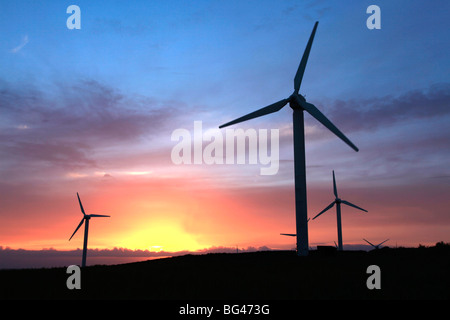 Éoliennes sur Bodmin Moor, près de Bodmin, Cornwall, Angleterre, Royaume-Uni, Europe Banque D'Images