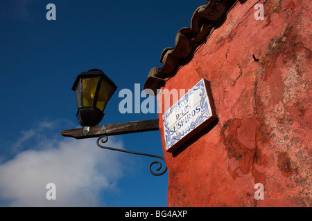 L'Uruguay, Colonia de Sacramento, Calle de Suspiros, détail de construction, matin Banque D'Images