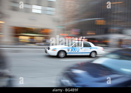 Voiture de police NYPD, Manhattan, New York City, USA Banque D'Images