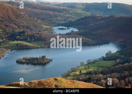 Rydal Water ad Grasmere vu depuis le sommet d'argent Howe, Lake District, Cumbria Banque D'Images