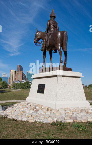 Statue de Col James Macleod à Fort Calgary Calgary Musée Mountie Province de l'Alberta, Canada Banque D'Images