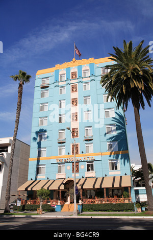 L'Art déco, le géorgien, l'hôtel Ocean Avenue, Santa Monica, Los Angeles, Californie, États-Unis d'Amérique, Amérique du Nord Banque D'Images