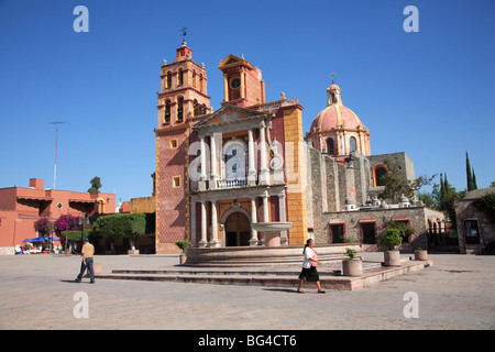 Plaza Miguel Hidalgo, Parroquia de Santa Maria de la Asuncion, Tequisquipan, état de Querétaro, Mexique, Amérique du Nord&# 10 ; Banque D'Images