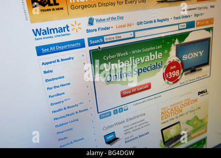 Le site web dispose de Walmart leurs ventes du Cyber Monday Banque D'Images