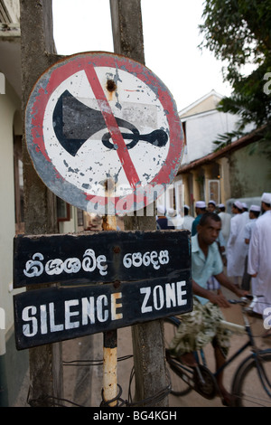 Zone de silence, signe fort de Galle, Sri Lanka Banque D'Images