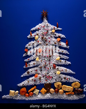 Arbre de Noël épicé alimentaire sel poivre manger manger alimentation alimentation menu de repas délicieux délicieux bonbon bonbons douce sucrée peu de sucre Banque D'Images