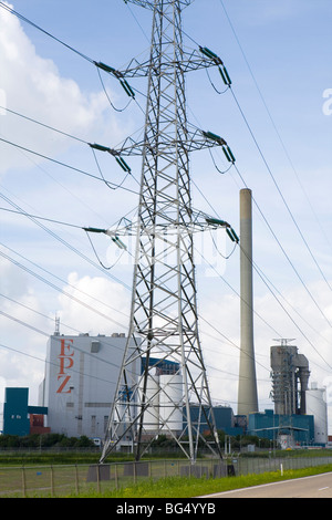 Powerstation nucléaire à Borssele, Pays-Bas Banque D'Images