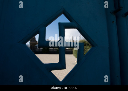 Svastika hindou signe à Pura Luhur Poten Temple, bromo, Java, Indonésie Banque D'Images