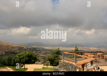 Israël, la Galilée, une vue sur le Liban du kibboutz Misgav Am Banque D'Images