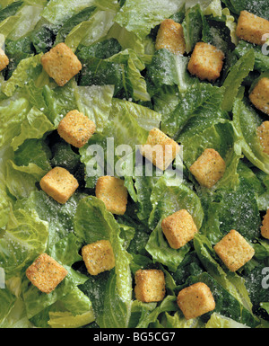 Close up of Caesar salade avec des croûtons Banque D'Images