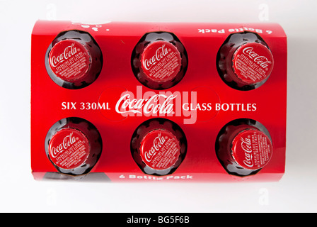 Coca cola bouteilles de coca en verre bouteille pack box Banque D'Images