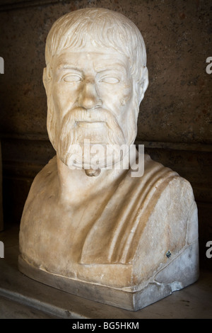 Buste du poète Pindare dans le musée du Capitole. Copie romaine d'un original grec (perdu) de ca. 440 BC. Banque D'Images