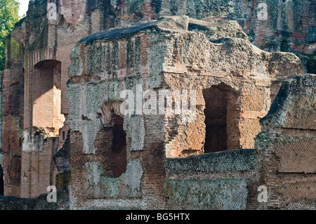 Détail des grands thermes de la Villa d'Hadrien à Tivoli. Banque D'Images