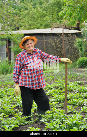 Senior woman gardening Banque D'Images