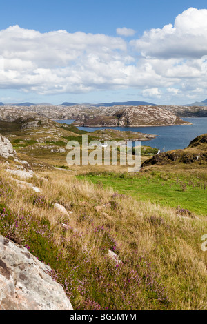 Loch Laxford vu de Fanagmore, Highland, Scotland Banque D'Images