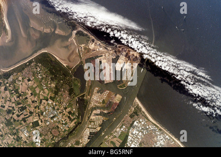 Port de Rotterdam, Pays-Bas comme sen de l'espace Banque D'Images