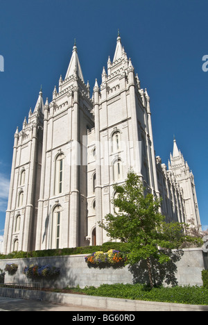 Salt Lake City Utah temple mormon l'Église de Jésus-Christ des Saints des Derniers Jours Banque D'Images