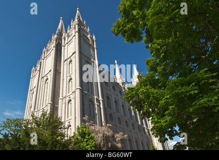 Salt Lake City Utah temple mormon l'Église de Jésus-Christ des Saints des Derniers Jours Banque D'Images