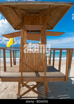 Lifeguard Hut sur la plage, Carolina Beach, Puerto Rico Banque D'Images