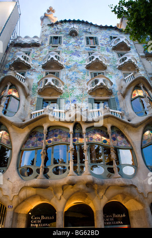 Barcelone - la casa Batllo de Antonio Gaudi Banque D'Images