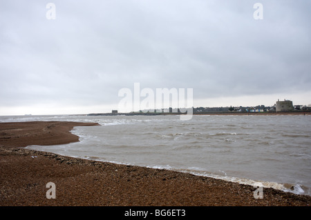 L'embouchure de la rivière Deben comme vu de Bawdsey Ferry, Suffolk, UK. Banque D'Images