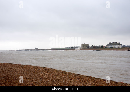 L'embouchure de la rivière Deben comme vu de Bawdsey Ferry, Suffolk, UK. Banque D'Images