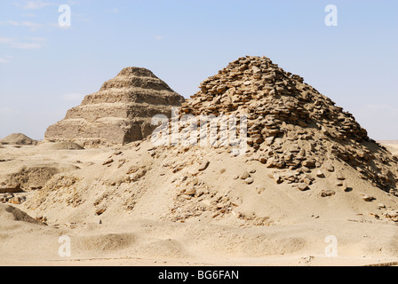 La pyramide à degrés de Djoser, Saqqara, Egypte Banque D'Images