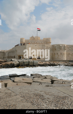 Citadelle de Qaitbay, Alexandria, Egypte Banque D'Images