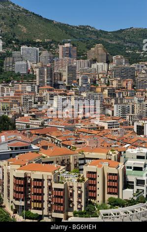 Vue sur la Principauté de Monaco, Mer Méditerranée Banque D'Images