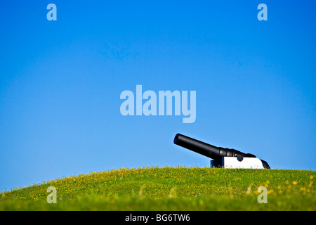 Canon Canon à La Citadelle de Québec, citadelle de Québec, lieu historique national, dans le Vieux Québec, ville de Québec, Québec, Canada. L'UNESCO Banque D'Images