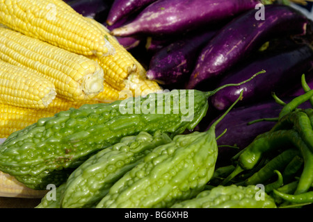 Produire pour la vente au marché chinois Banque D'Images